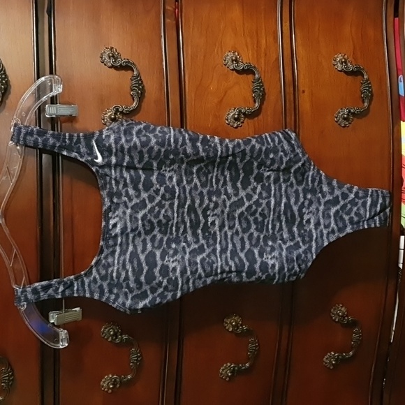 Nike Gray Cheetah Print Women's One Piece Swimsuit Sz Small - Picture 2 of 5